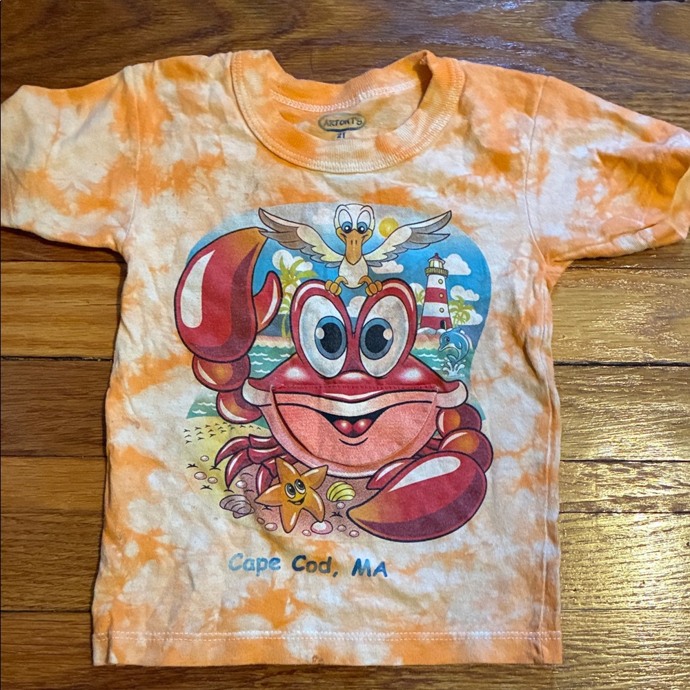 Garanimals Orange Tie-Dye Shirt with Crab and Seagull Design